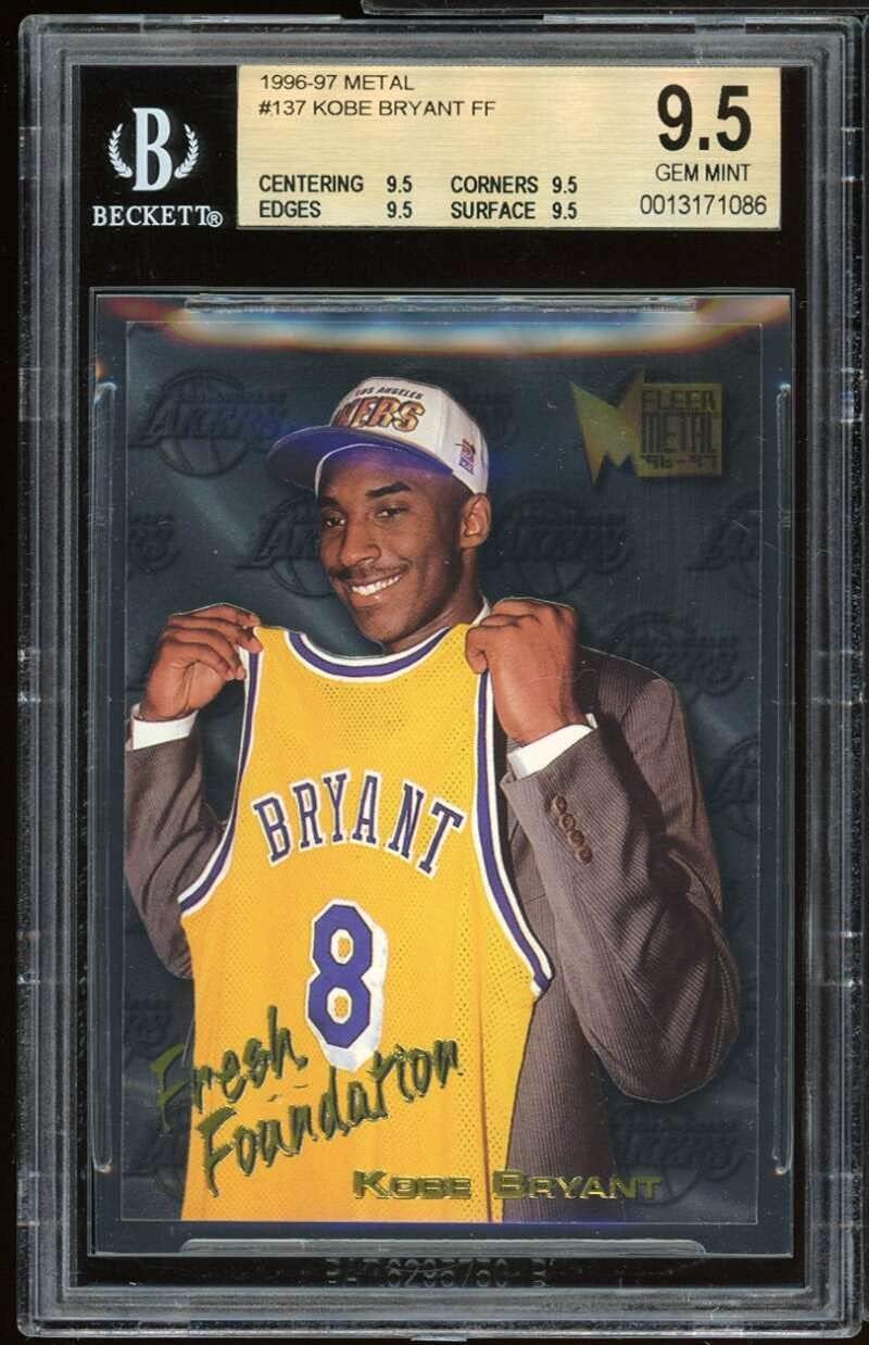 Kobe Bryant Rookie Card 1996-97 Metal #137 BGS 9.5 (9.5 9.5 9.5 9.5)