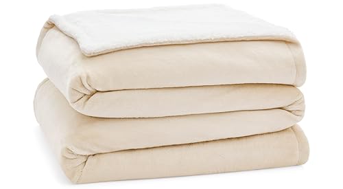 32607 King-California King Plush Reversible Bed Blanket Home and Hotel Luxury Premium Collection Machine Washable Easy Care Cozy Fuzzy Bedding Blankets, King, Brown