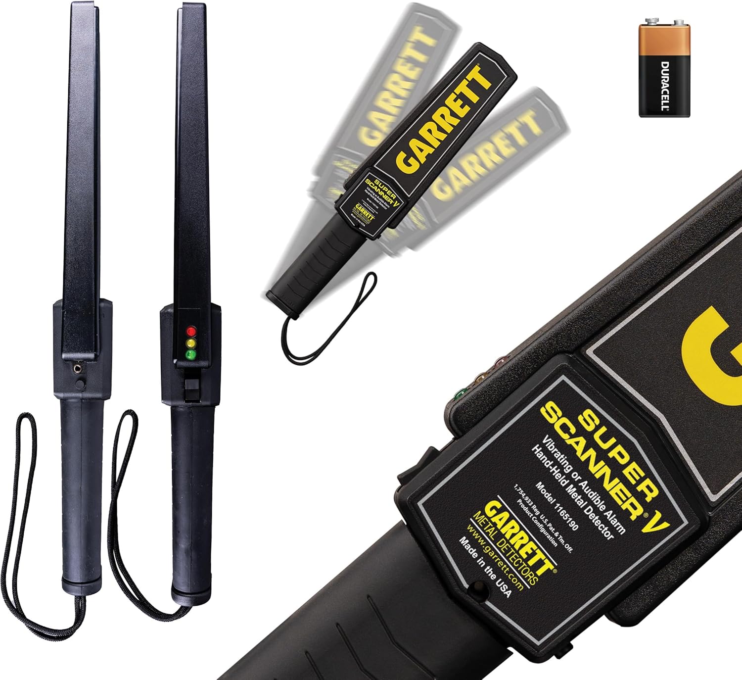 Garrett Super Scanner V Metal Detector for Adults Professional, Made in The USA, Security Wand, Scans All Metals