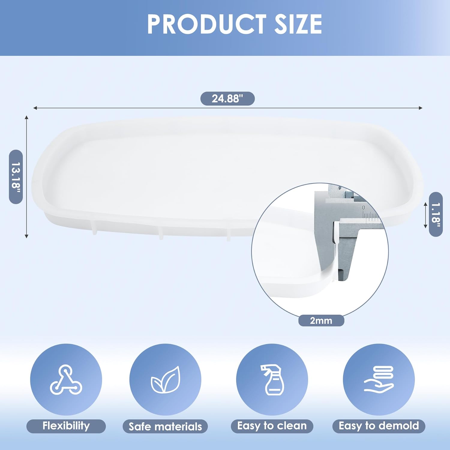 Extra Large Silicone Molds for Epoxy Resin Table, Oval Epoxy Resin Molds for DIY Art Home Decor, River Table, Cutting Board, Resin Art