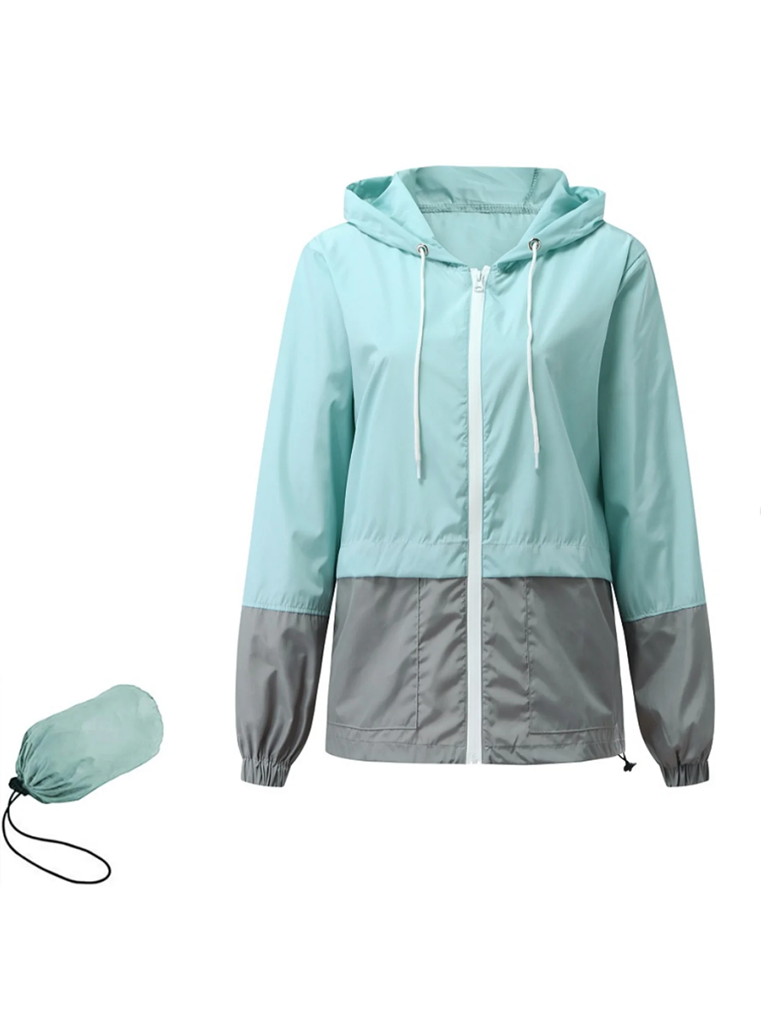 Women's Lightweight Hooded Raincoat Waterproof Packable Active Outdoor Rain Jacket