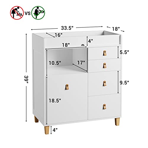 Baby Changing Table Dresser, 33.5