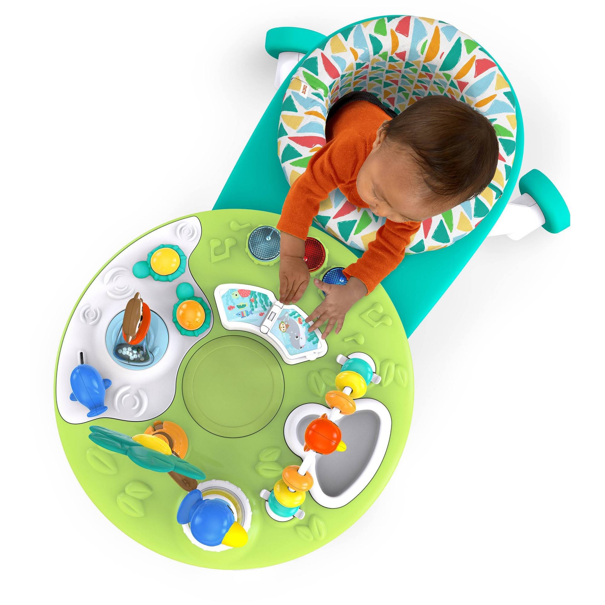 Bright Starts Around We Go 2-in-1 Walk-Around Activity Center u0026 Table, Tropic Cool