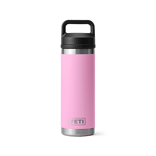 YETI Rambler 18 oz Bottle, Vacuum Insulated, Stainless Steel with Chug Cap, Sandstone Pink