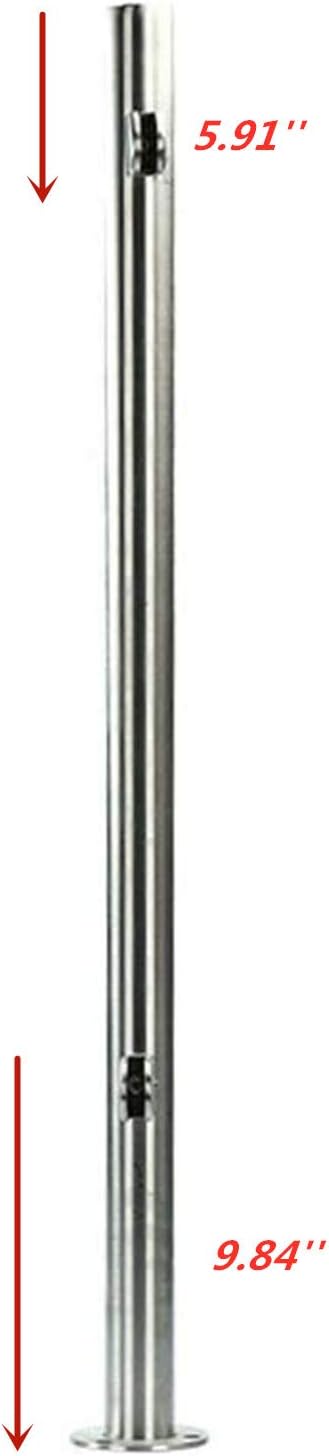 TFCFL 110CM High Glass Balustrade Railing Post Glazing Stainless Steel Pole Handrail Garden Fencing Silver (110cmEnd Post) (110cm Mid Post) Pack of 2
