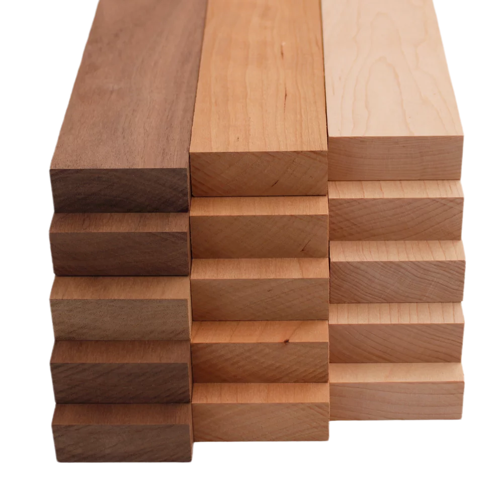 Domestic Variety Pack 5 Walnut, 5 Maple and 5 Cherry Boards - 3/4