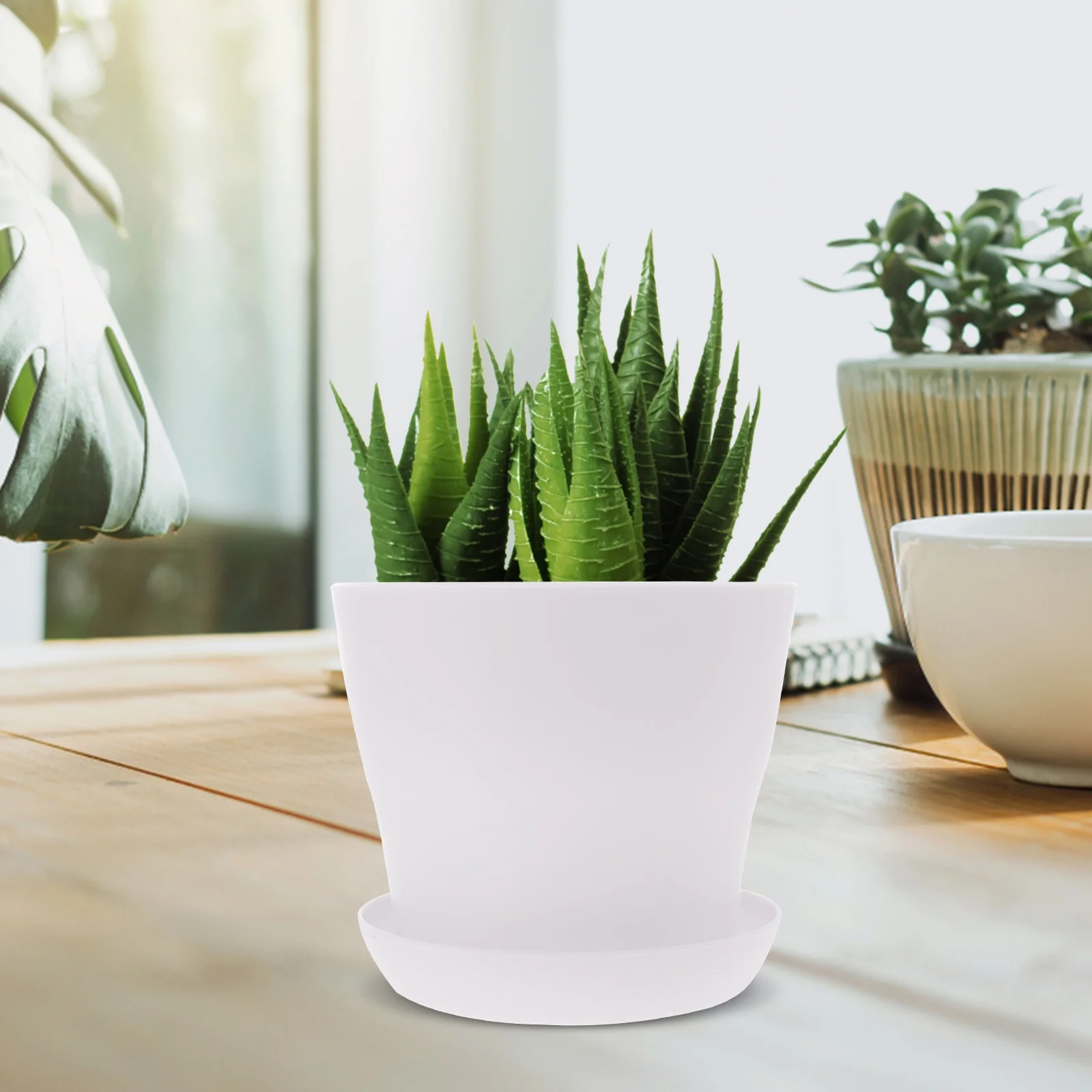 10 Pcs Flowerpot Flower Planting Pot Walkway Flower Pot 10.00X10.00X8.50CM White