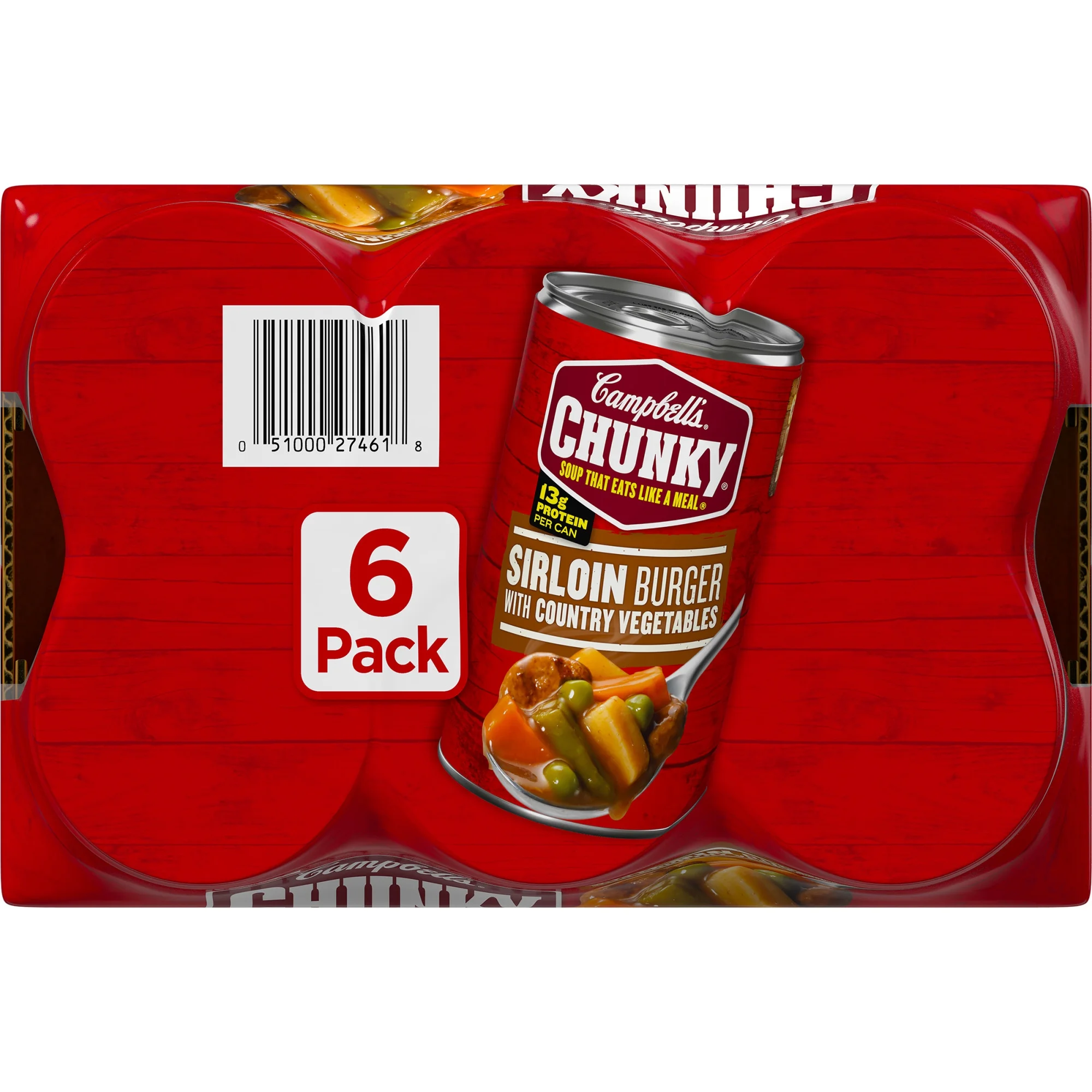 6 Pack Campbell’s Chunky Country Vegetable Beef Soup, 18.8 oz Can