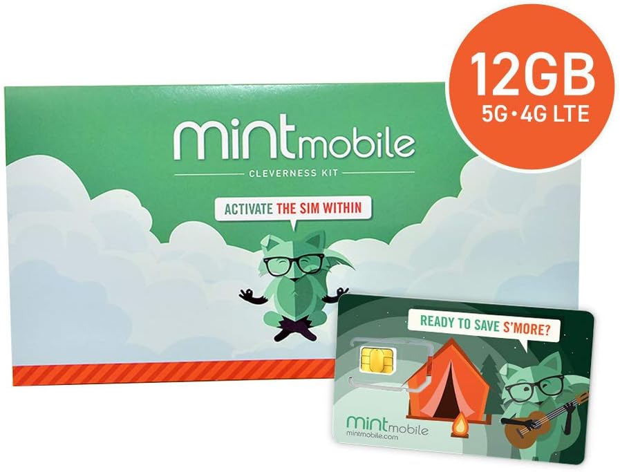 $25/Month Mint Mobile Wireless Plan | 12GB of 5G • 4G LTE Data + Unlimited Talk & Text for 3 Months (3-in-1 GSM SIM Card)