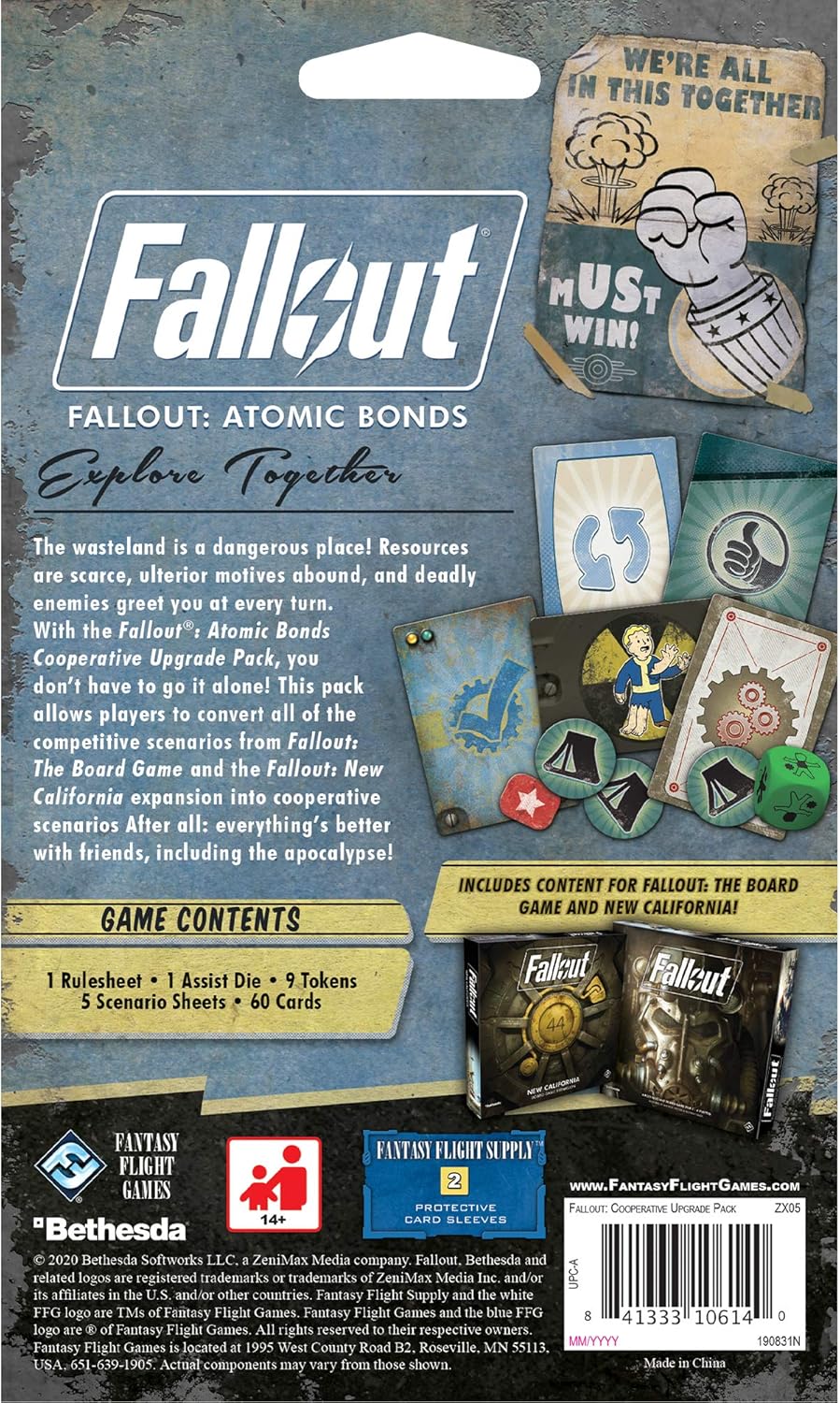 Fallout The Board Game Atomic Bonds Cooperative UPGRADE PACK - Play Together in The Wasteland! Strategy Game for Kids & Adults, Ages 14+, 1-4 Players, 2-3 Hour Playtime, Made by Fantasy Flight Games