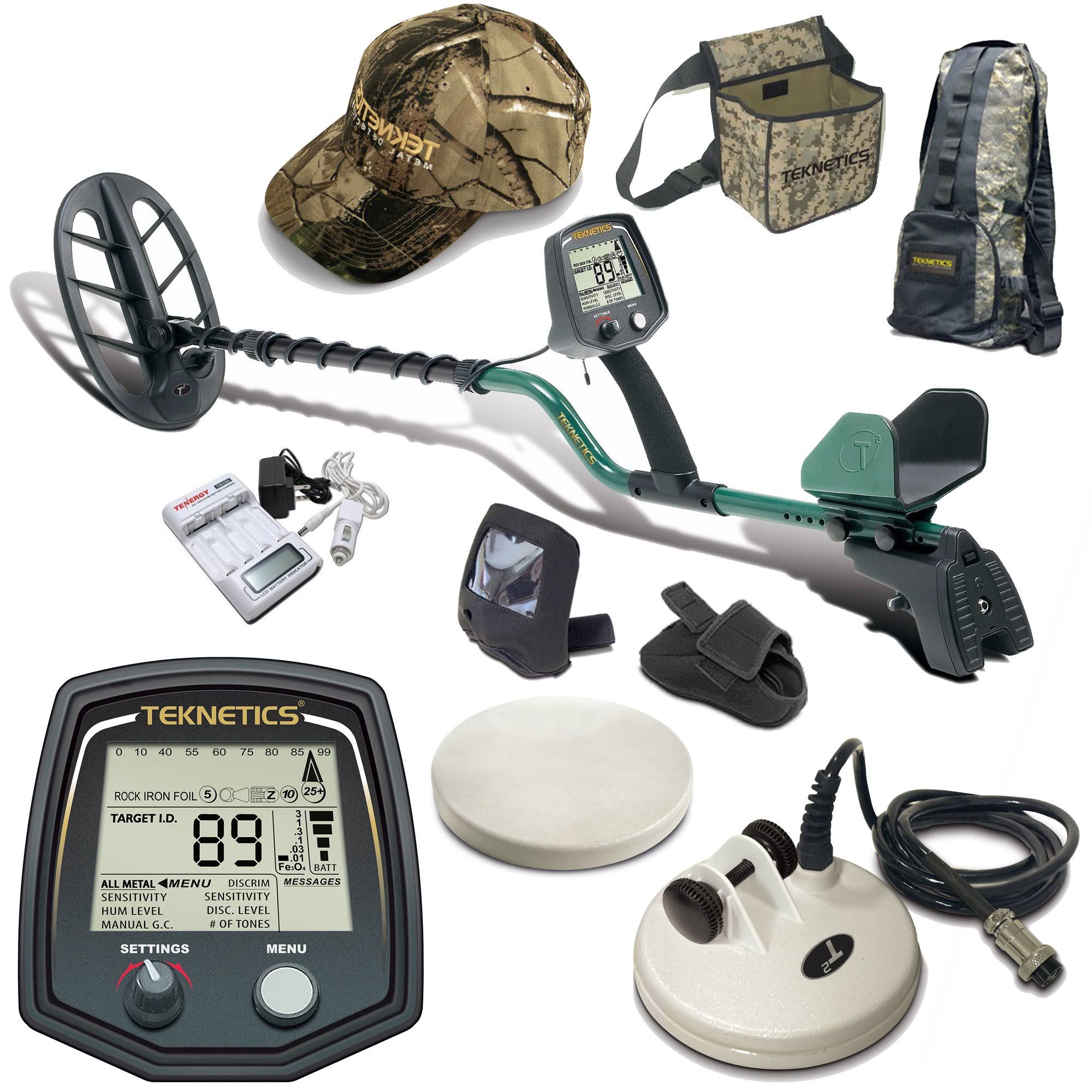 Teknetics T2 Classic Metal Detector with 11x22 DD Search Coil and Accessory Bundle