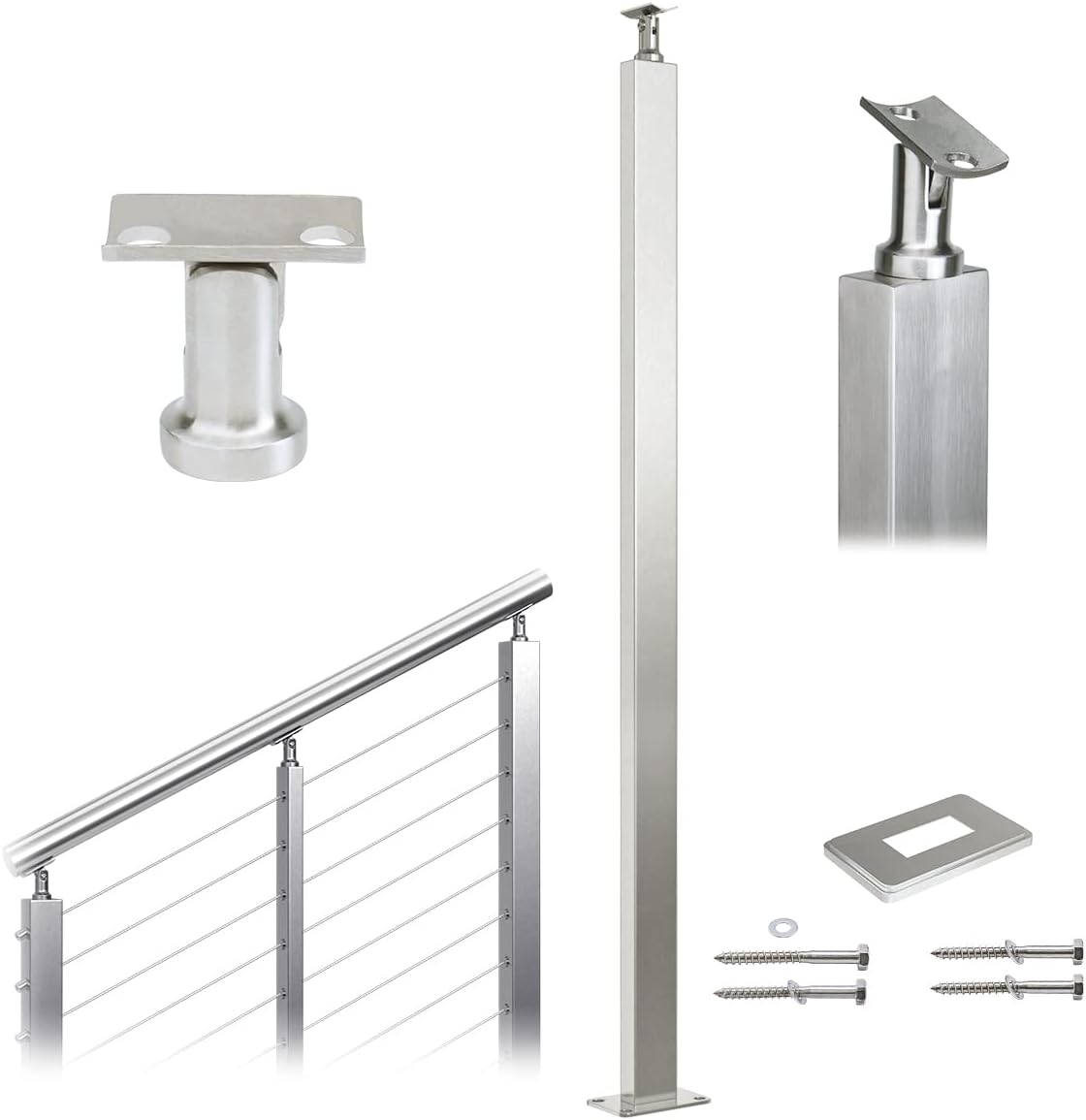 Muzata Cable Railing Post Intermediate Stabilizer 42