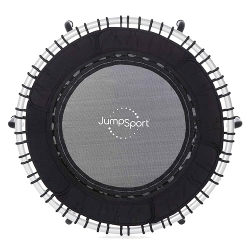 JumpSport 250 in-Home Cardio Fitness Rebounder, 39-inch | Mini Trampoline with Arched-Legged & Videos Included | Safe, Sturdy and Low-Impact | DVD and Free 60-Day Streaming