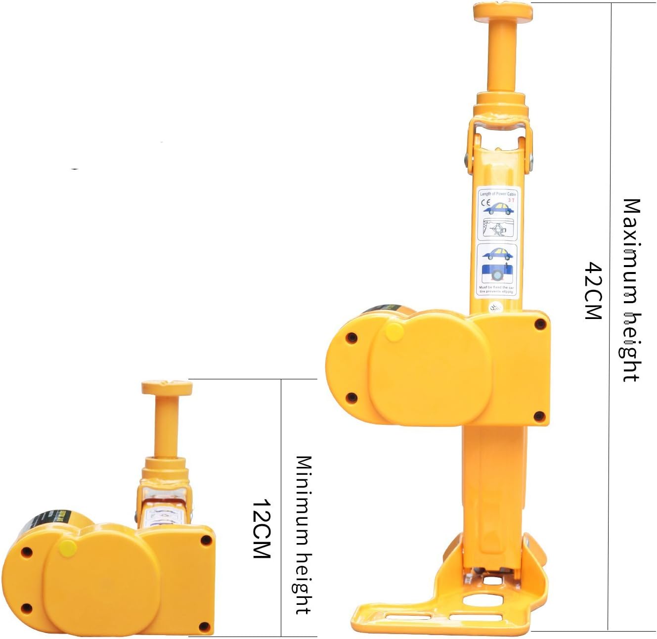 Electric Car Floor Jack 3 Ton All-in-one Automatic 12V Scissor Lift Jack Set for Sedans SUV w/Double Saddles Remote Tire Change Repair Emergency Tool Kits Vehicle Floor Jack Wheel Change(3T)