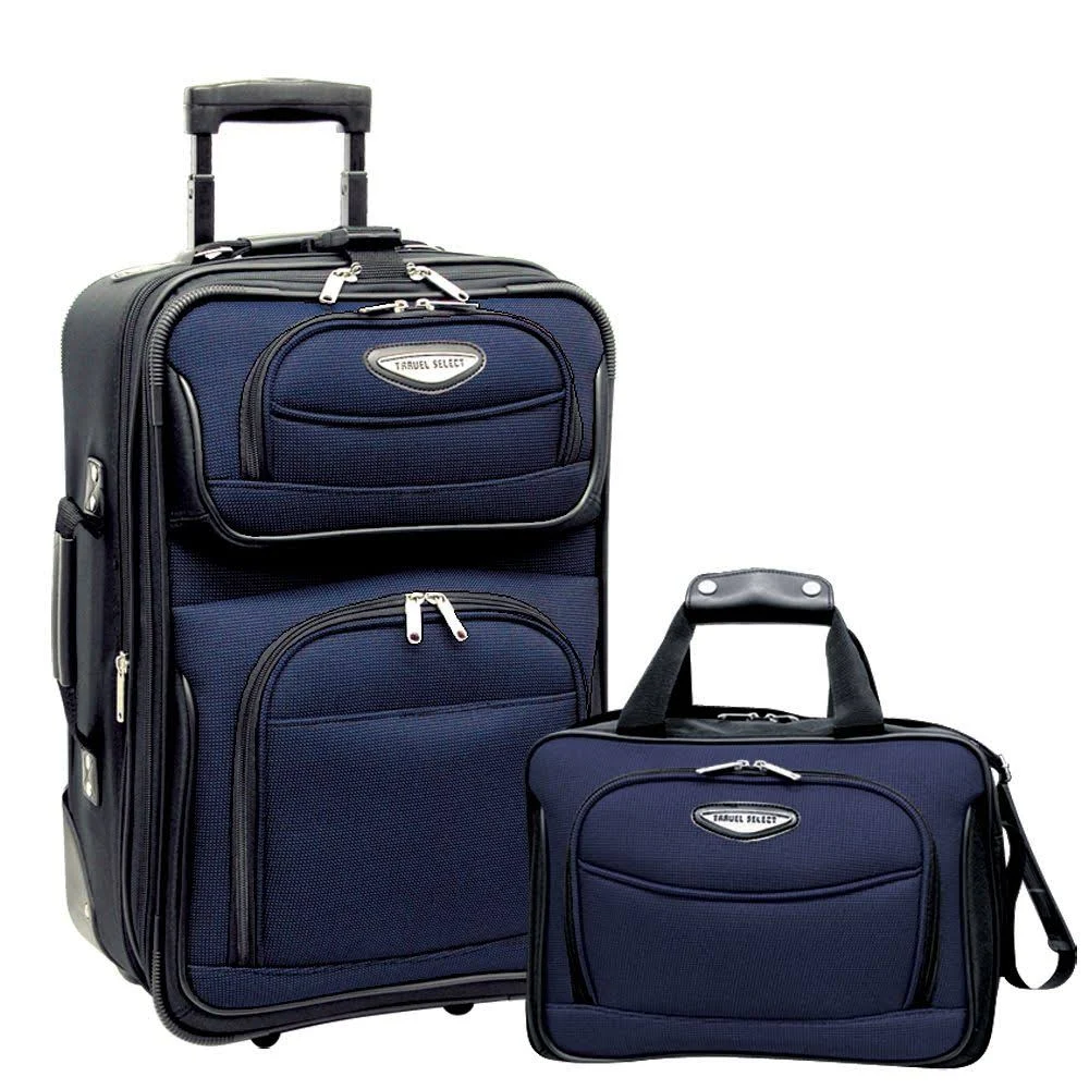 Traveler&s Choice Amsterdam 2-Piece Carry On Luggage Set - Navy