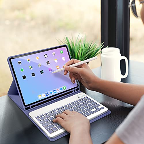 Keyboard Case for iPad 10.5 iPad Air 3 10.5 2019 3rd Gen iPad Pro 10.5 2017 - Wireless Detachable Keyboard with Pencil Holder Purple Purple 10.5 iPad Air 3/ Pro 10.5 Pink