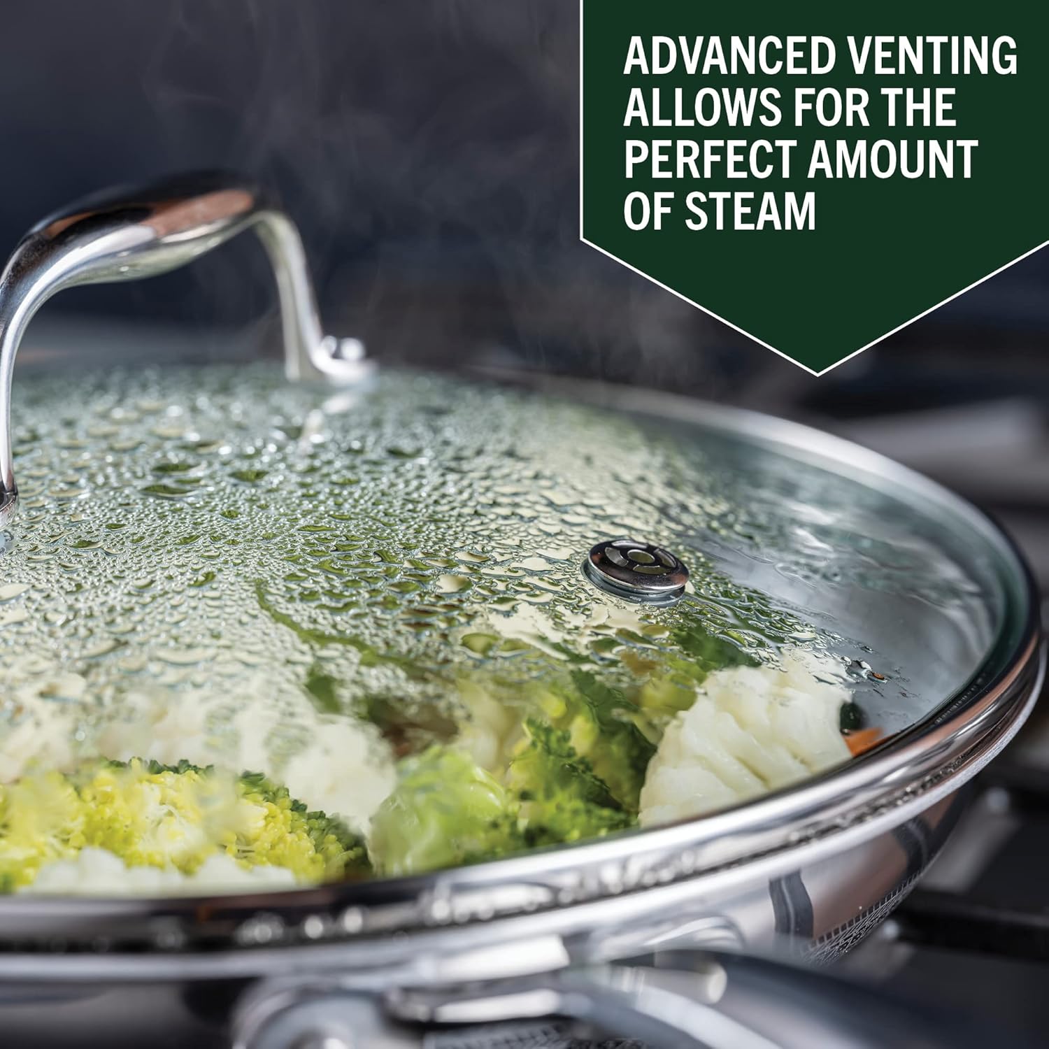 HexClad 4 Piece Hybrid Stainless Steel Cookware Set - 10 Inch Frying Pan with Lid and 12 Inch Frying Pan with Lid, Stay Cool Handle, Dishwasher and Oven Safe