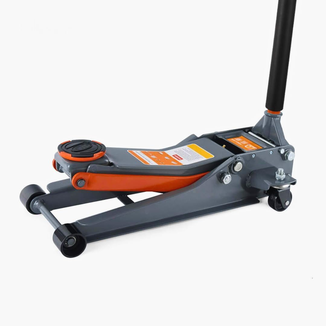 3.0 Ton Floor Jack with Dual Hydraulic Pumps & Reinforced Lifting Arm, Ultra Low Profile Lightweight Quick Lift Trolley Jack, Fast & Heavy Duty Car Lifting System (6,000 lbs)