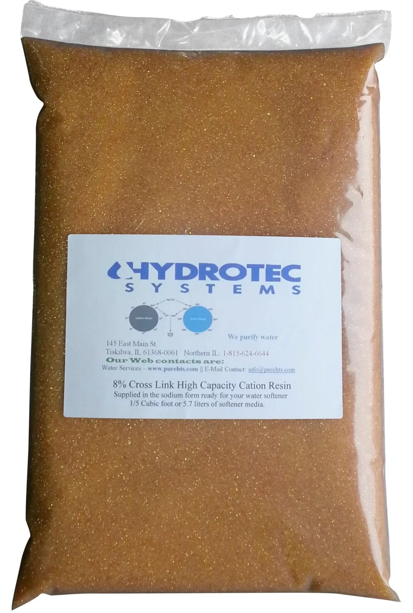 Mobile-soft-water Water Softener Resin(Cation) Ion-Exchange 0.2 Cubic Foot - 10.2 pounds - 4.6 Kg., portable style water softeners or any other resin replacement applications.