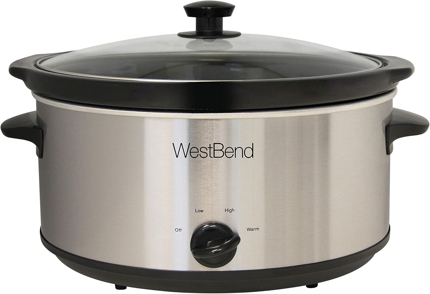 West Bend Manual Crockery Slow Cooker with Oval Ceramic Cooking Vessel and Glass Lid Certified, 6-Quart, Silver, (Pack of 1)