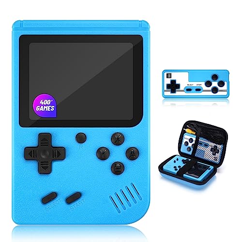 Handheld Game Console with Classical Retro Single and 2 Players, 3.0 Inch Kids Screen Portable Retro Video Game Console Support TV Connection(Blue-800 Games)