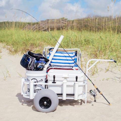 Sea Striker Balloon Tire Surf and Beach Cart - Outdoor Fishing Rolling Wheel Wagon