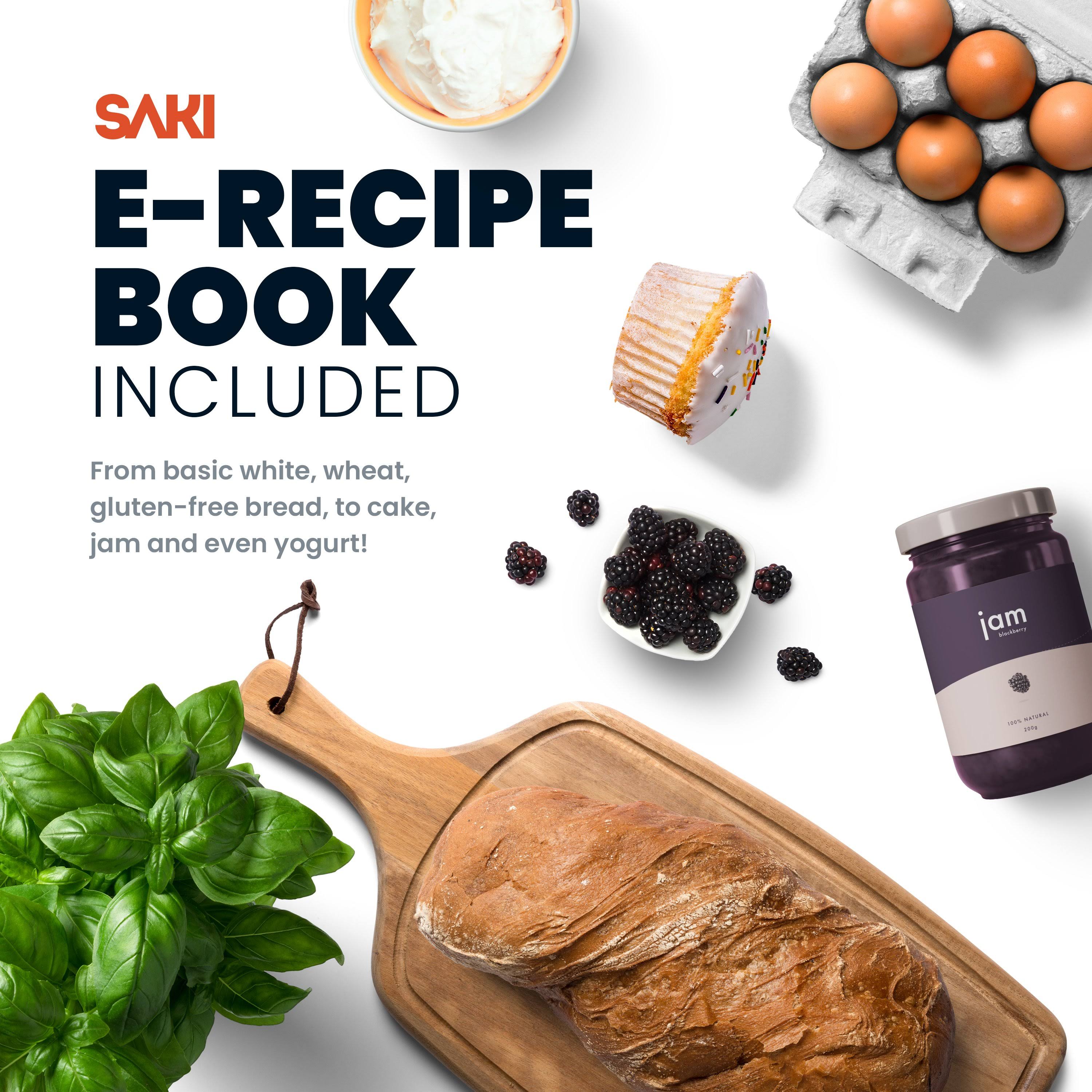 Saki 12 In 1 Programmable Xl Bread Maker With Nonstick Pan, 3.3 LBS Capacity