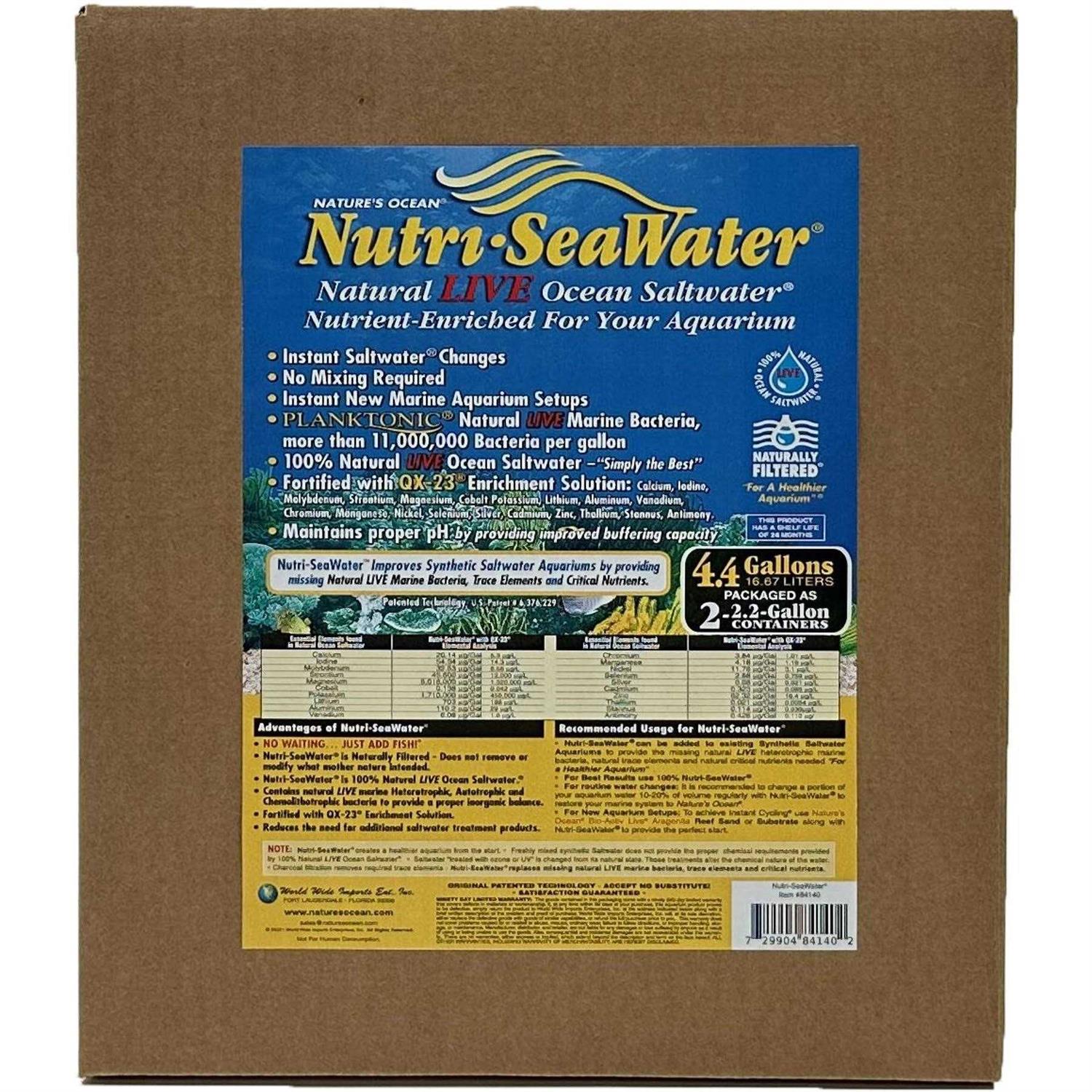 Nature's Ocean Nutri-SeaWater Natural Live Ocean Aquarium Saltwater - Pet Supplies online store