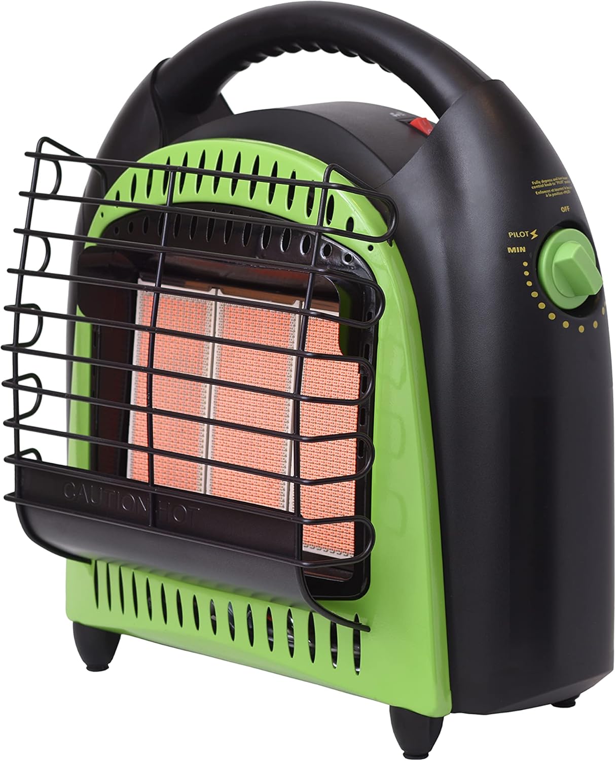 Flame King YSN-CHS20 20,000 BTU Propane Gas Tank Space Radiant Portable Heater Indoor* & Outdoor for Camping, Garage, Ice Fishing, Patio, Green/Black 20K