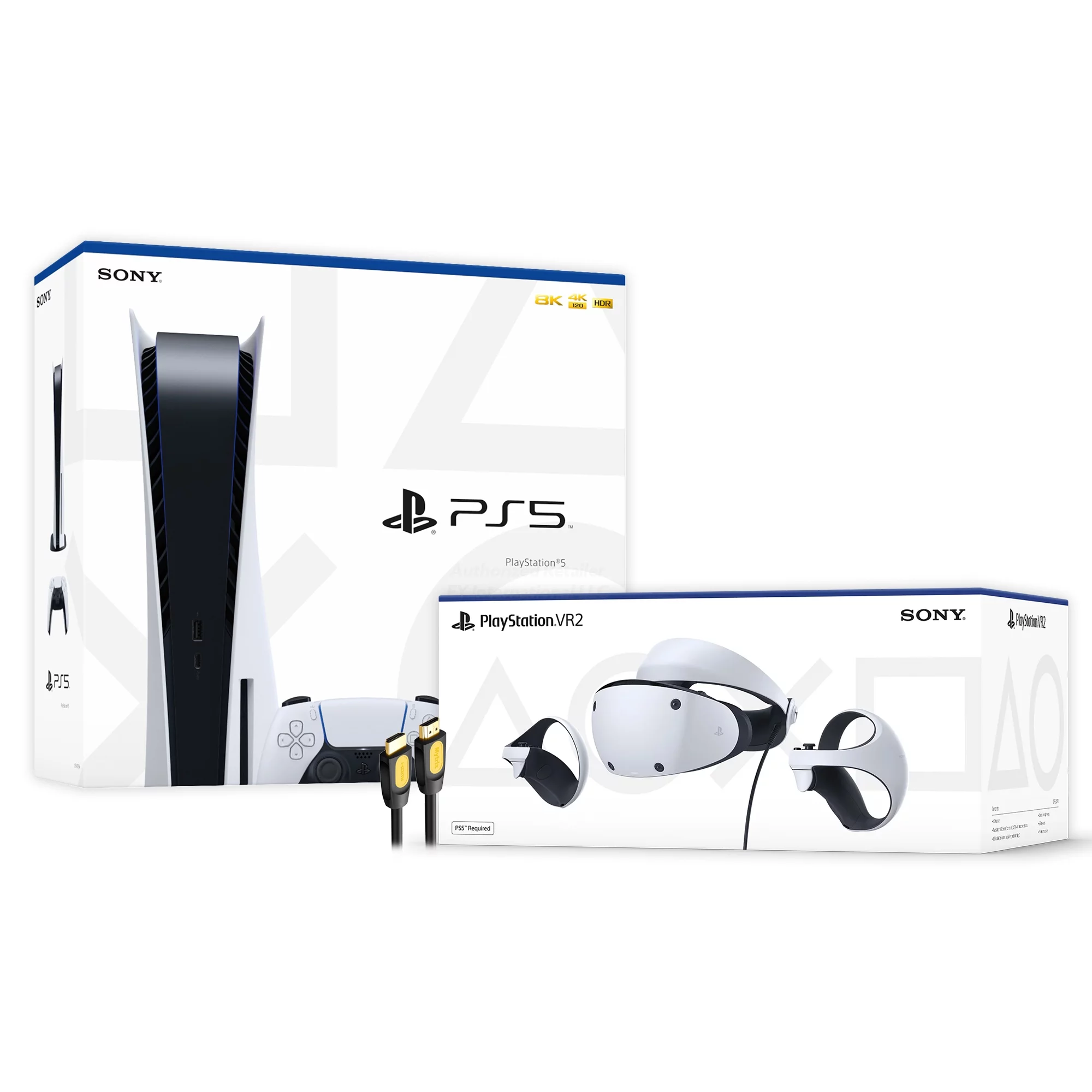 PlayStation 5 & PSVR2 Deluxe Combo, VR2 Headset, Sense Controllers, PS5 Disc Console, DualSense, 4K HDR Advanced Graphical Rendering, Eye Tracking, Adjustable Lens, with Mytrix HDMI2.1- PS5 VR2 Bundle