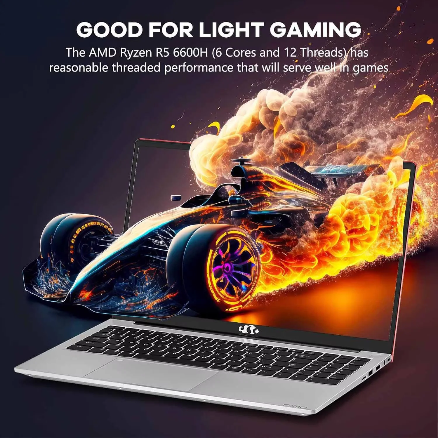 15.6" IPS FHD-Gaming-Laptop, AMD Ryzen 5 6600H 6-Cores 660M GPU 16GB DDR5 RAM 1TB SSD(Beat i7-1165G7, Up to 4.5GHz) Computer with 100W GaN Type C Fingerprint Backlit Keyboard Win 11
