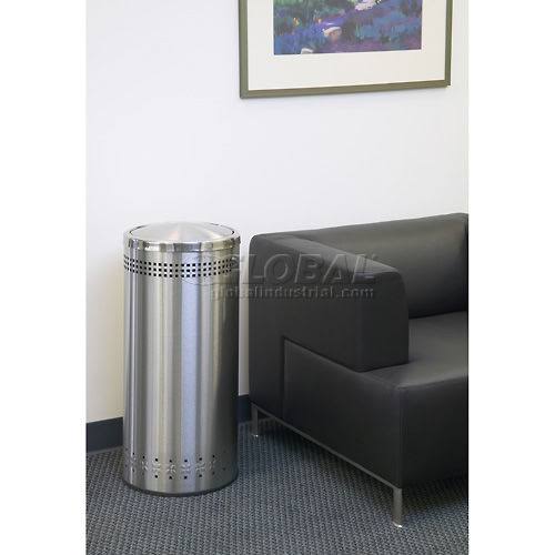 Commercial Zone 15 Gallon Swivel Lid Trash Can - Stainless Steel