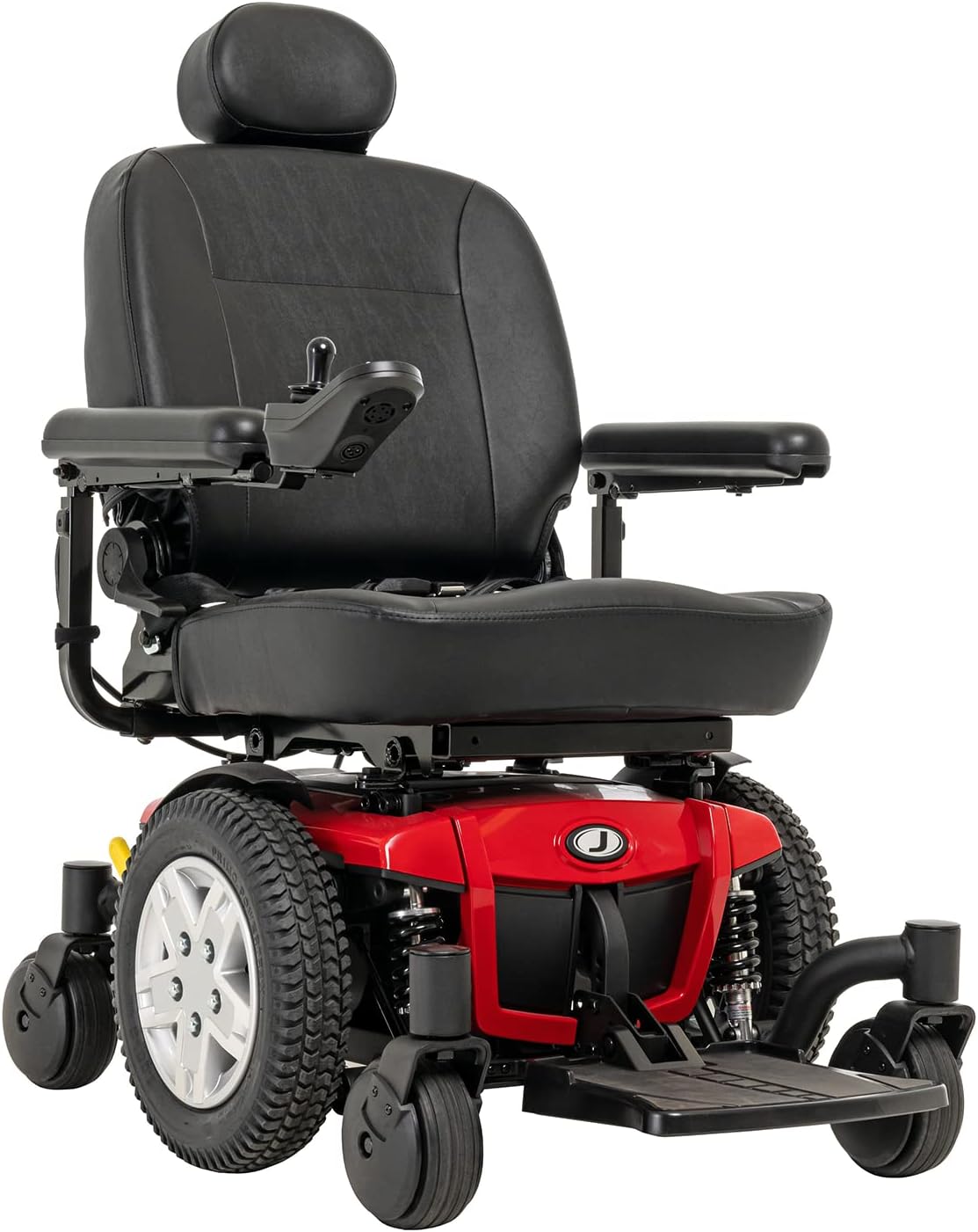 Pride Mobility Jazzy 600 ES Group 2 Power Chair, Nylon, Red, Mid Wheel Drive Power Chair for Adults, 300 lbs. WC, Up to 4 MPH, 24.8 Miles Range Per Charge