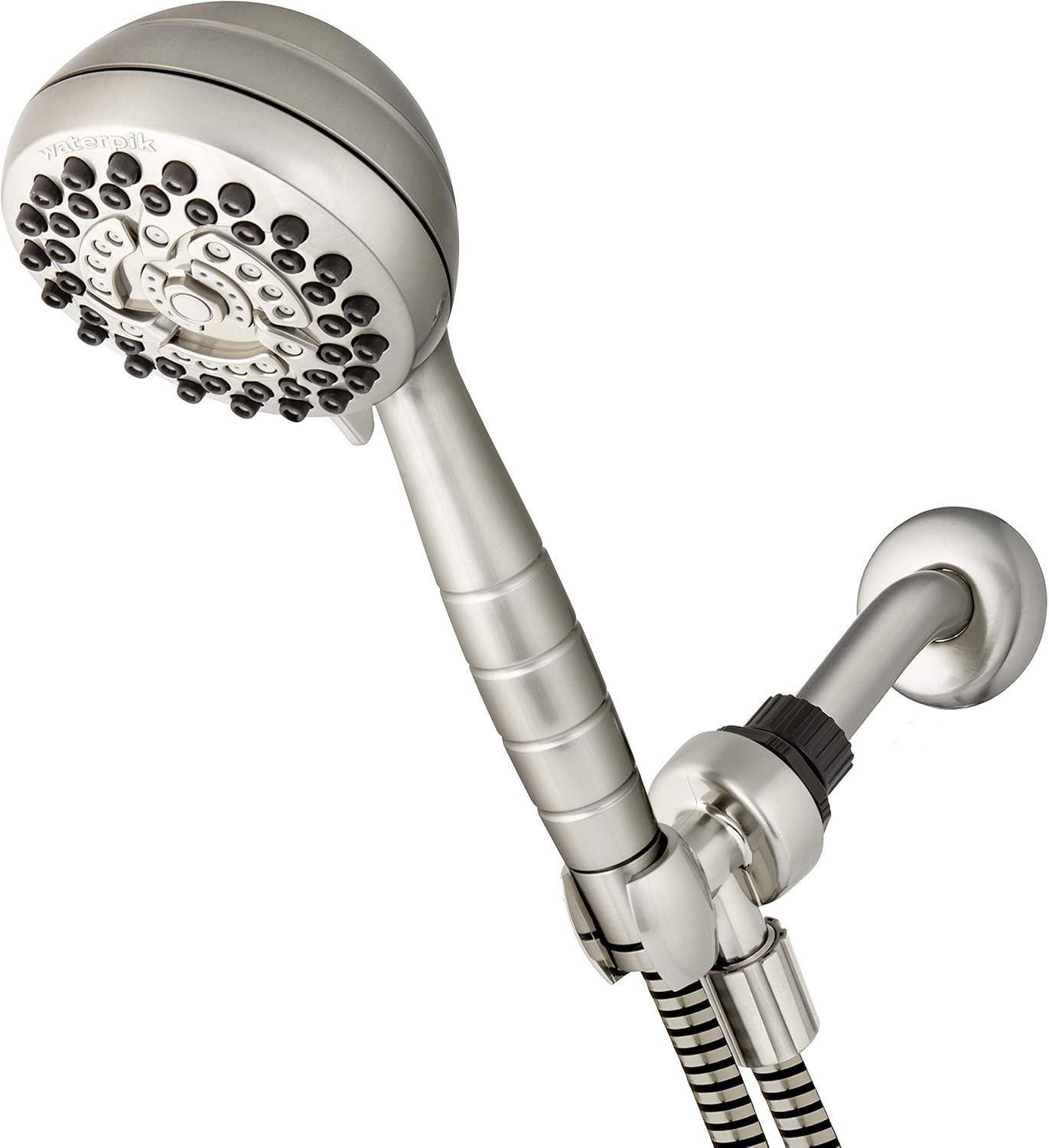 Waterpik High Pressure Powerpulse Massage Hand Held Shower Head, 2.5 Gpm, Brushed Nickel Detachable Shower head with 7 Spray Settings and 5' Hose, XRO-769 Pack of 2