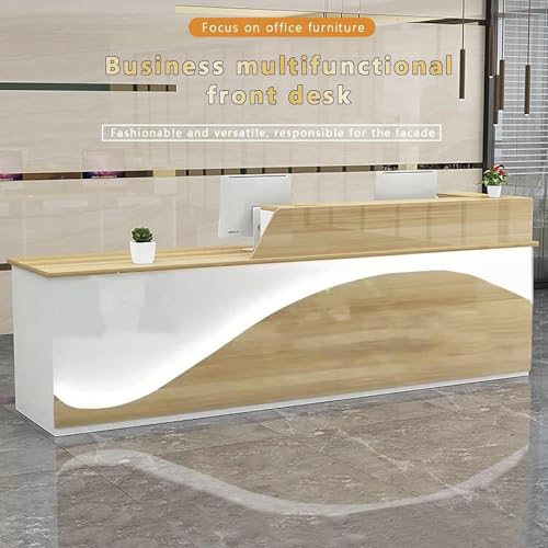 Front Desk - Simple and Modern Reception Counter with Stable Construction and Minimalist Design, Perfect for Use in Reception Areas and Front Desks(E,120 cm x 60 cm x 100 cm)