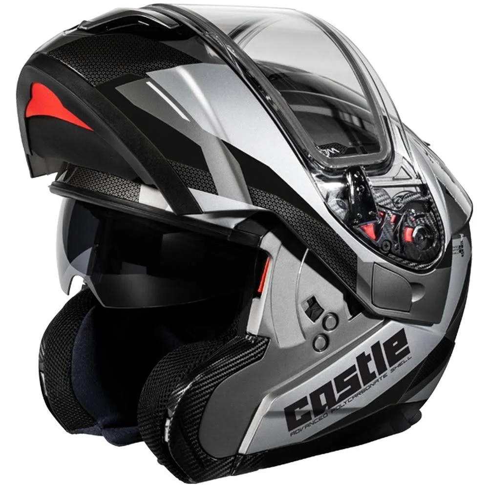 Castle x Atom SV Transcend Modular Snow Helmet W/DUAL Lens Shield Black Medium