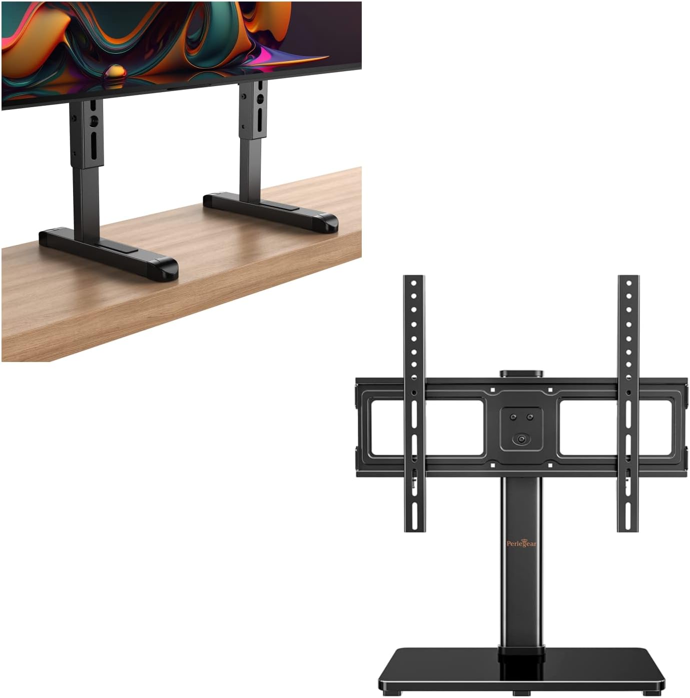 Perlegear Tabletop TV Stand, Universal TV Stand for 23–55 Inch LCD/LED/OLED TVs,