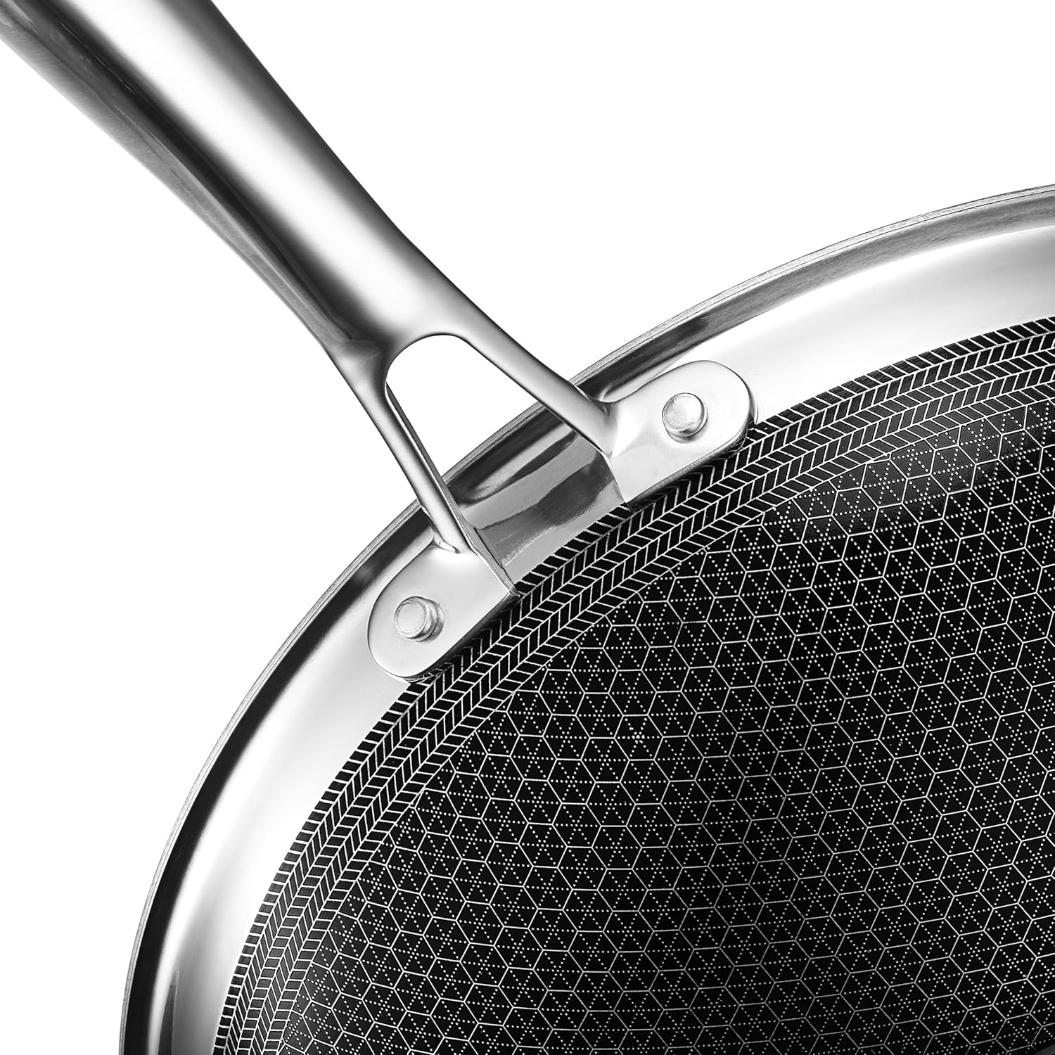 HexClad 13 Piece Hybrid Stainless Steel Cookware Set - 6 Piece Frying Pan Set, 6 Piece Pot Set, 12 Inch Wok, Dishwashing and Oven Safe, Induction Ready, Stay Cool, Non-Stick, Easy to Clean