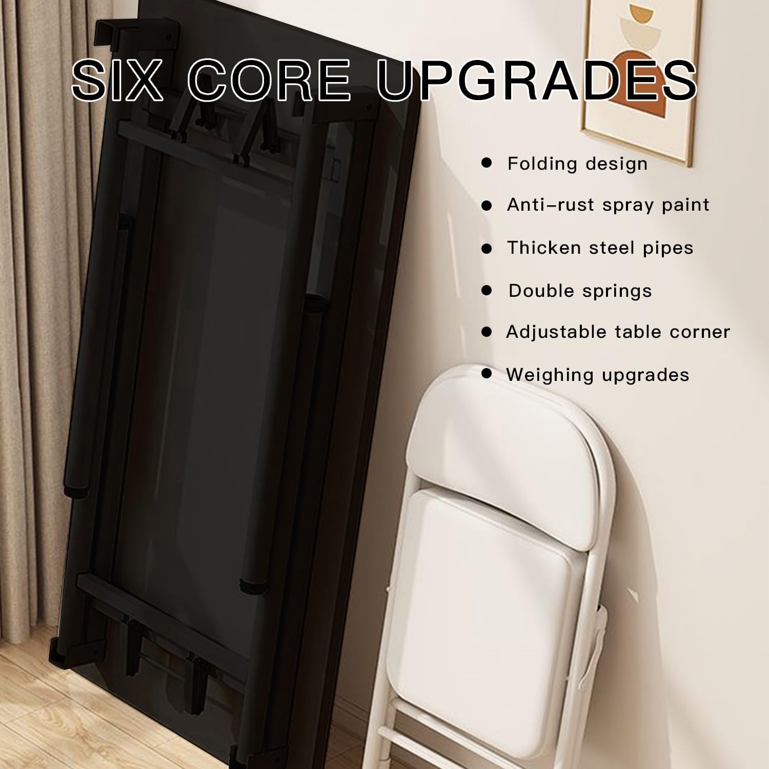 Computer Desk Study Table No Assembly Required, Writing Computer Desk Space Saving Foldable Table Simple…