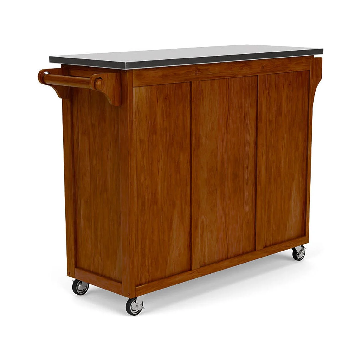 Homestyles Create-a-Cart Solid Wood Kitchen Cart in Cherry/Stainless Steel Top - Radiant Selections