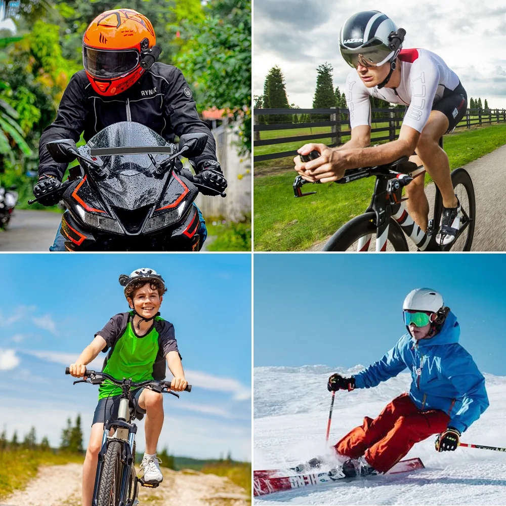 VSYSTO WiFi Helmet Camera with Remote Control, HD 1080P Bicycle Camera Waterproof Portable 150° Wide Angle Night Vision Lens Action Camera DVR, Loop Recording, G-Sensor