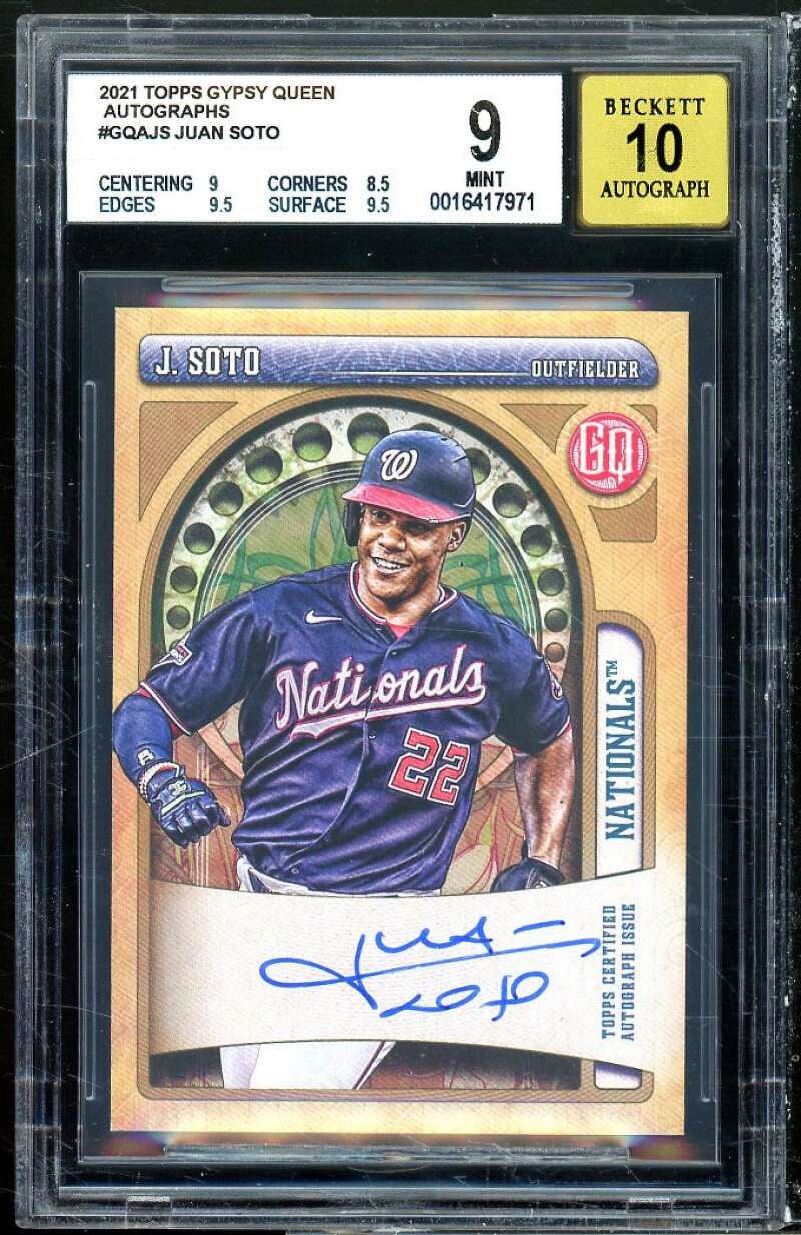 Juan Soto Card 2021 Topps Gypsy Queen Autographs #gqajs (pop 2) BGS 9 auto 10