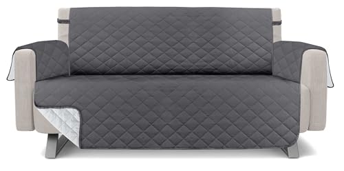 Utopia Bedding Reversible Oversized Sofa Couch Cover, Water Resistant Slipcover Furniture Protector with Foam Sticks and Elastic Straps for Kids Dogs Pets (3.5 Seater, Brown/Beige)