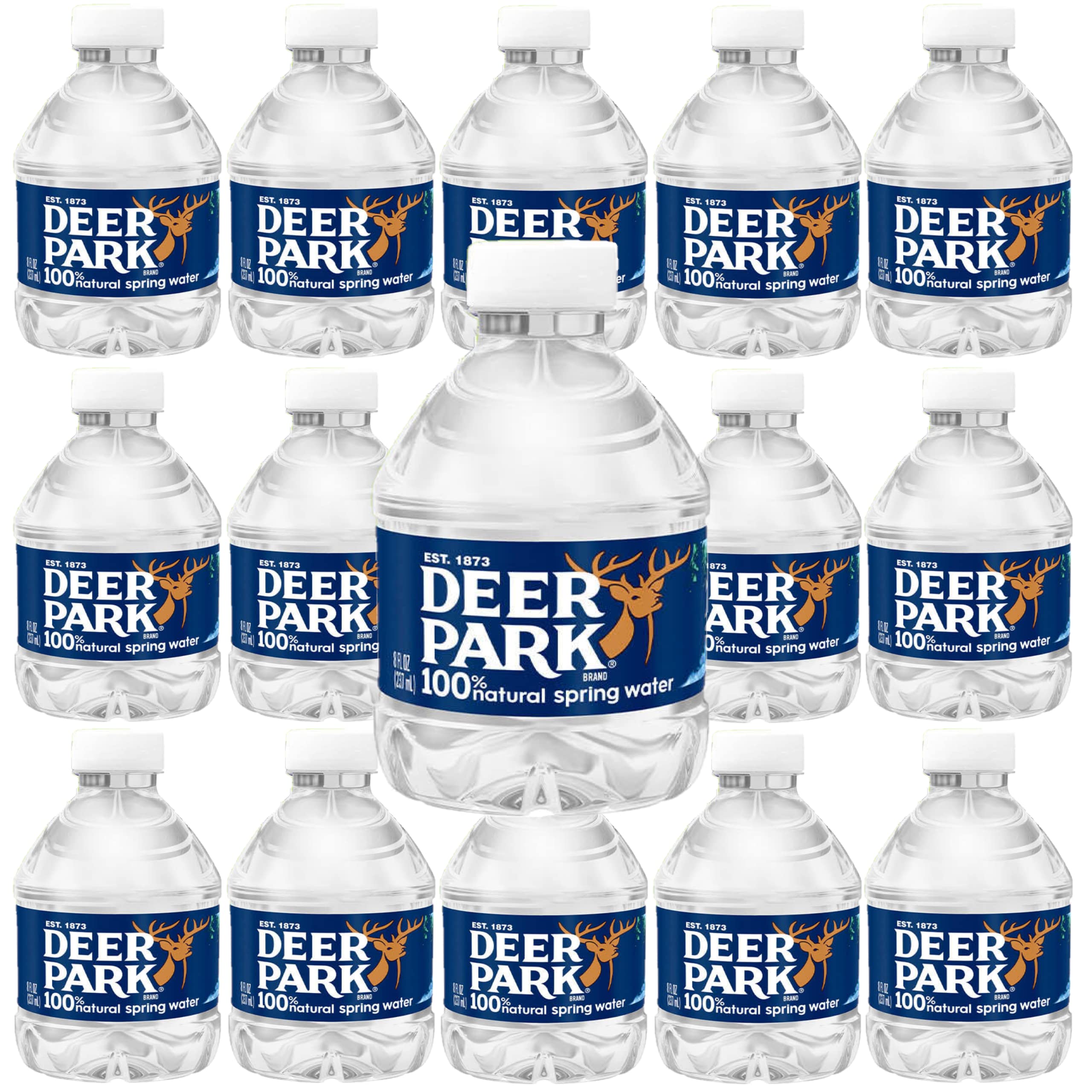 Refresh and Hydrate with Deer Park 100% Natural Spring Water - Convenient 8oz Bottles, Pack of 15!