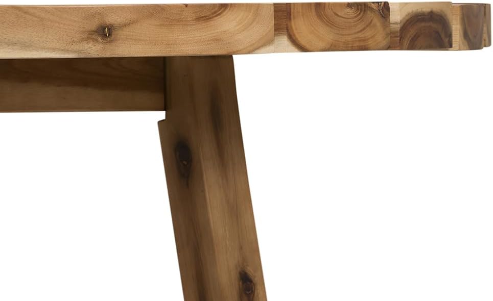 D35.6x14.6 Coffee Table, Durable Solid Acacia Wood