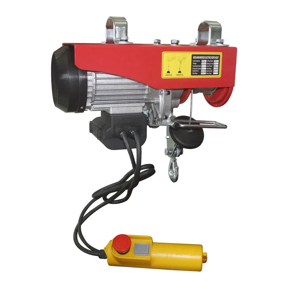39 ft Electric Wire Rope Hoist 440lbs Single 880lbs Double Line Cap.