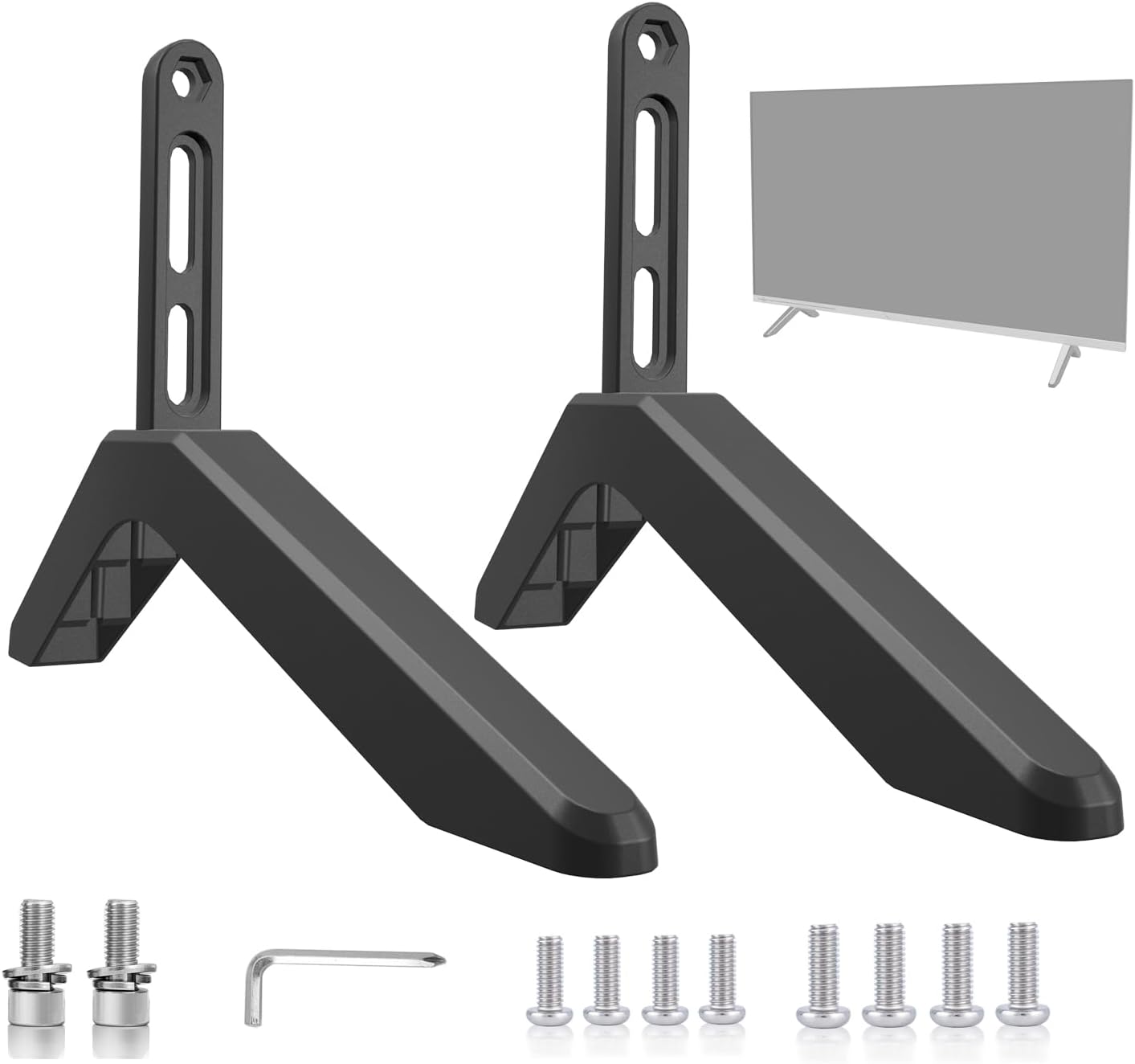 TV Stand, TV Base Pedestal Feet,Drsn TV Stand Mount Legs for Televisions with Mounting Holes Distance 5.5cm or Within 4.5cm, Distance Between Top Mounting Hole and Edge 8cm