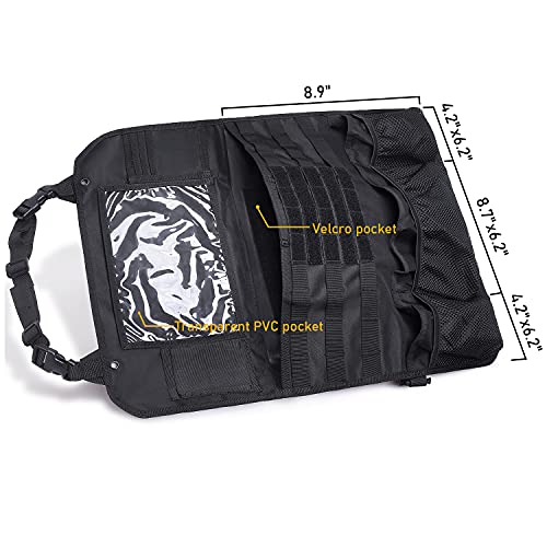 Tactical Car Seat Back Organizer Upgraded Tactical Molle Seatback Cover Protector Universal Fit Vehicles Truck MPV Pickup (Khaki)