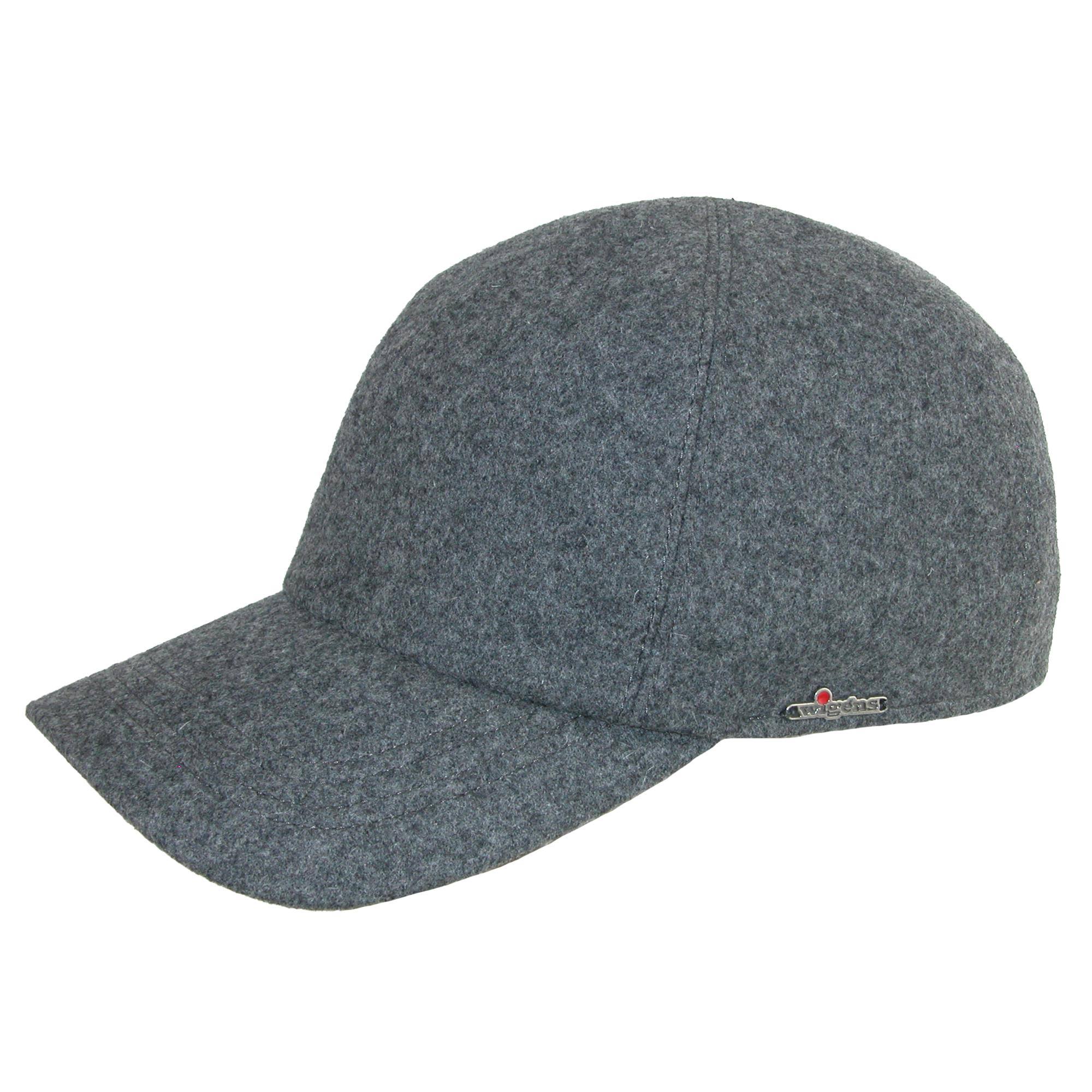 Wigens Men&s Wool Baseball Cap with Earflaps, Size: 62, Grey