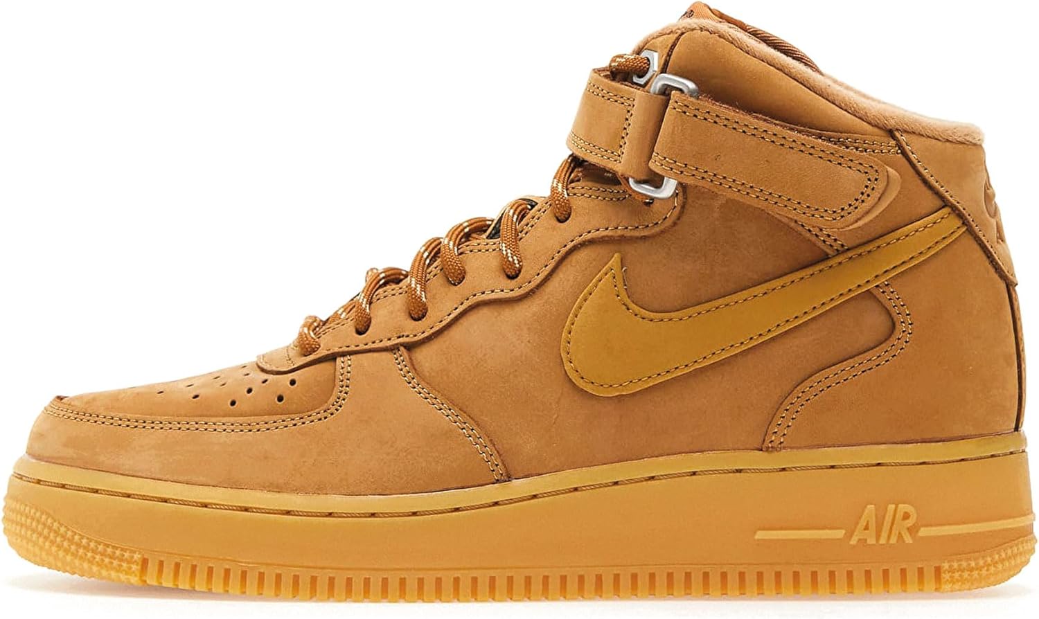 Nike Men's Air Force 1 Mid Basketball Sneakers, Flax/Wheat-gum Light Brown, 9.5